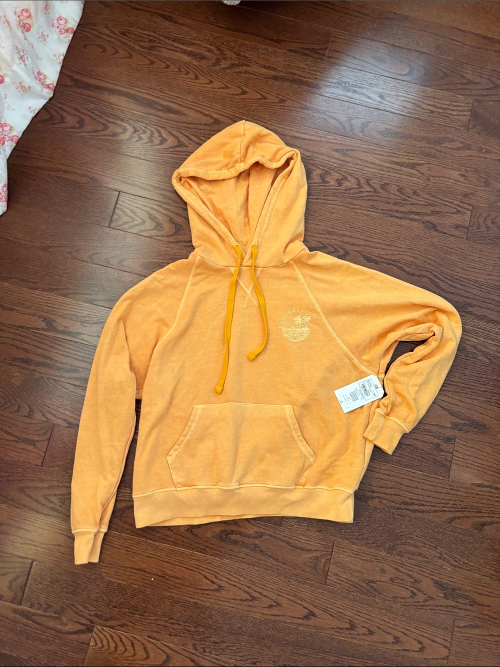 Billabong Orange Hooded Sweatshirt with Palm Logo